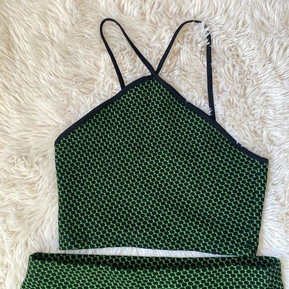 Zara Jacquard Print Halter Neck Top Mini Skirt Set - Picture 2 of 8